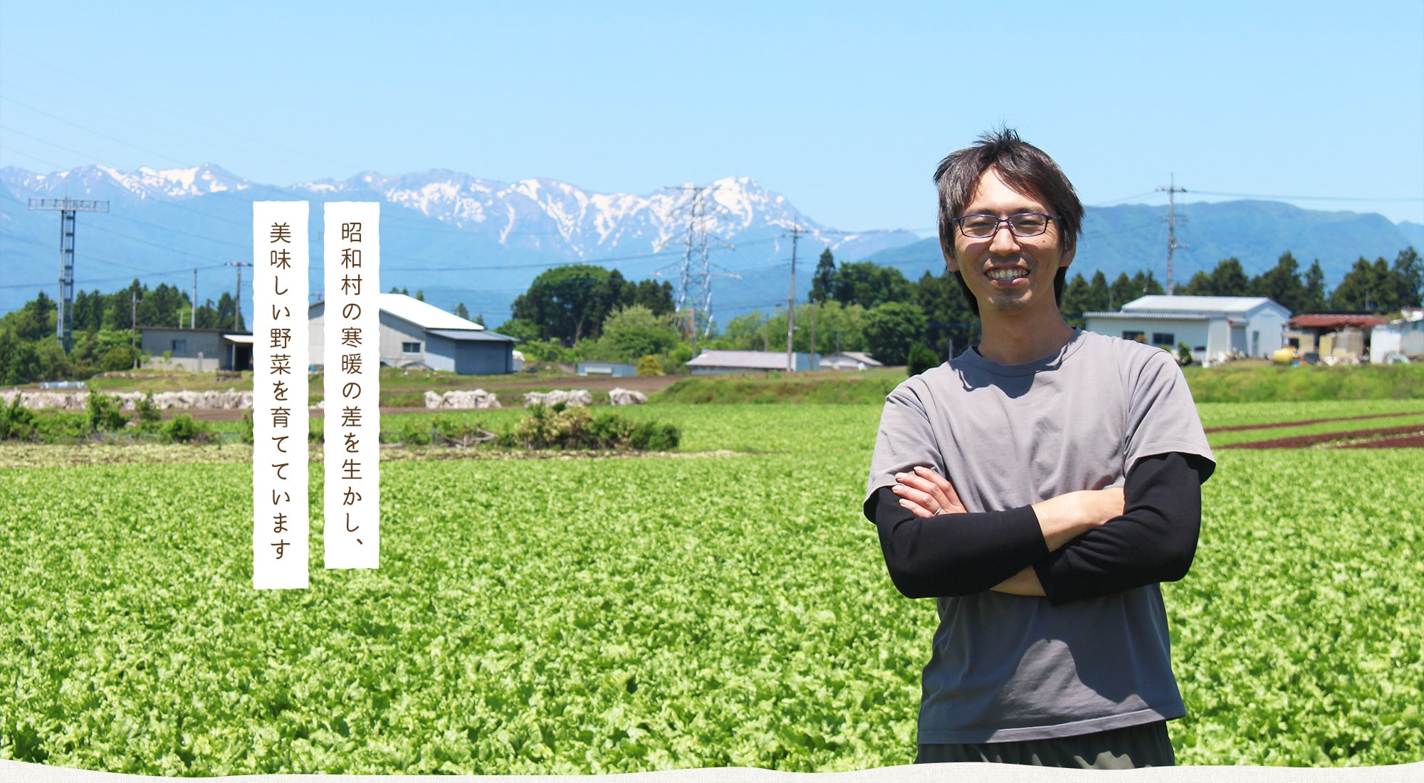 昭和村の寒暖の差を生かし、美味しい野菜を育てています。